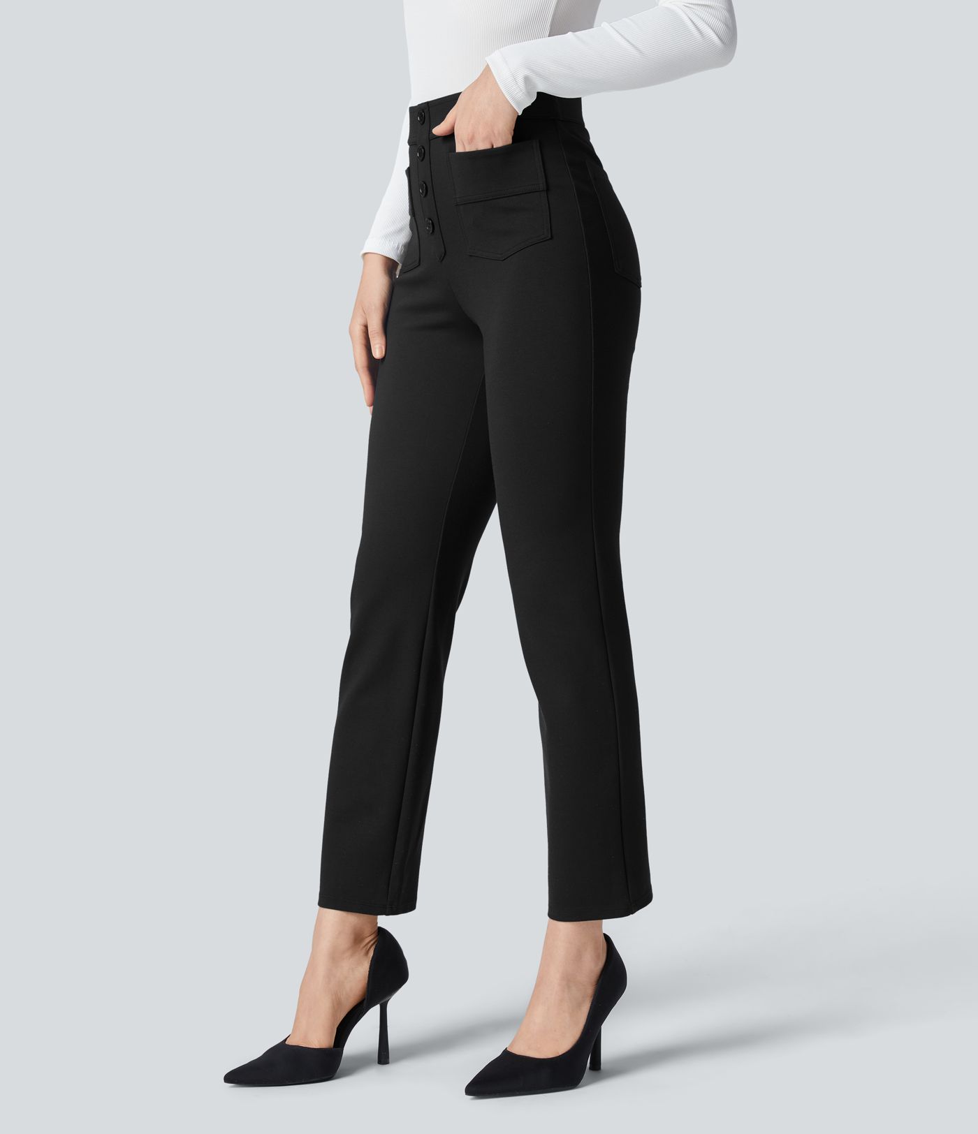 Halara Flex™ High Waisted Pockets Ankle Length Suit Work Pants