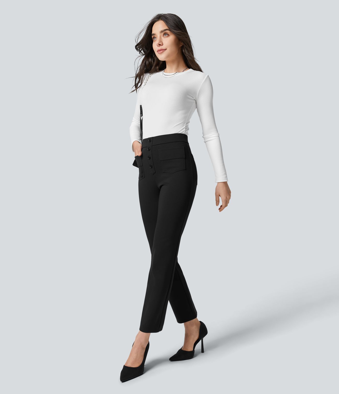 Halara Flex™ High Waisted Pockets Ankle Length Suit Work Pants