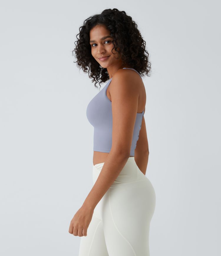 Crisscross Backless Cropped Yoga Tank Top