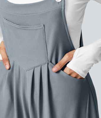 Pockets Waffle Casual Overalls