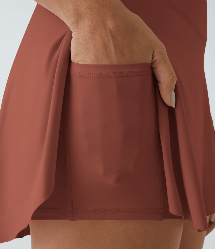 SoftlyZero™ Airy Crossover Pocket 2-in-1 Cool Touch Tennis Women Long Skirt-Longer Length-UPF50+