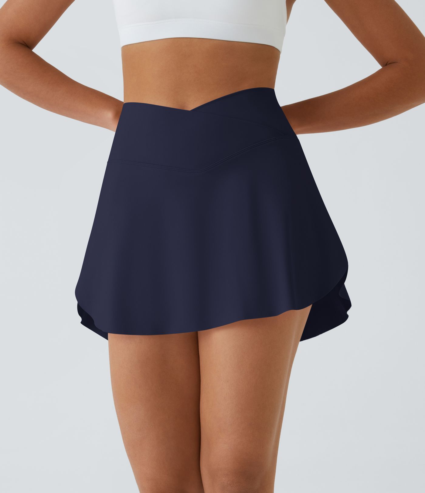 SoftlyZero™ Airy Crossover Pocket 2-in-1 Cool Touch Tennis Skirt-Lucid-Longer Length-UPF50+