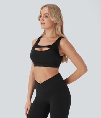 Softlyzero™ Plush - Rückenfreier Yoga-Sport-BH mit leichtem Support und kontrastierendem Mesh