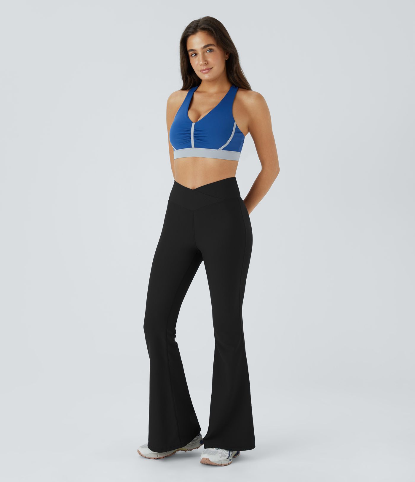 Patitoff™ Flow Pet Hair Resistant Crossover High Waisted Back Pocket Super Flare Leggings