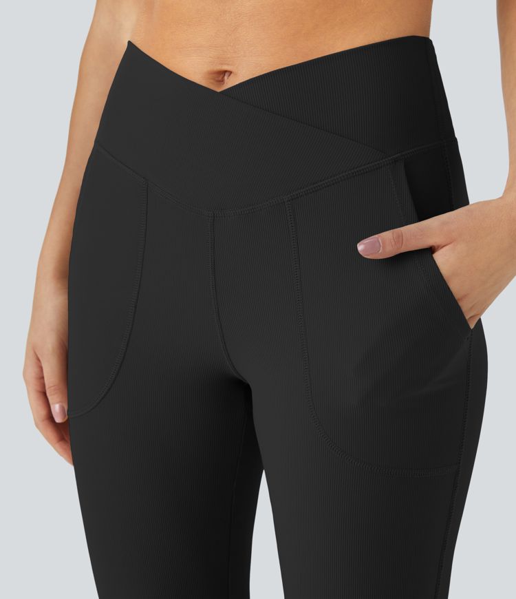 Leggings Patitoff™ Flow yoga acampanado dobladillo dividido bolsillo cruzado resistente pelo mascota - Smile