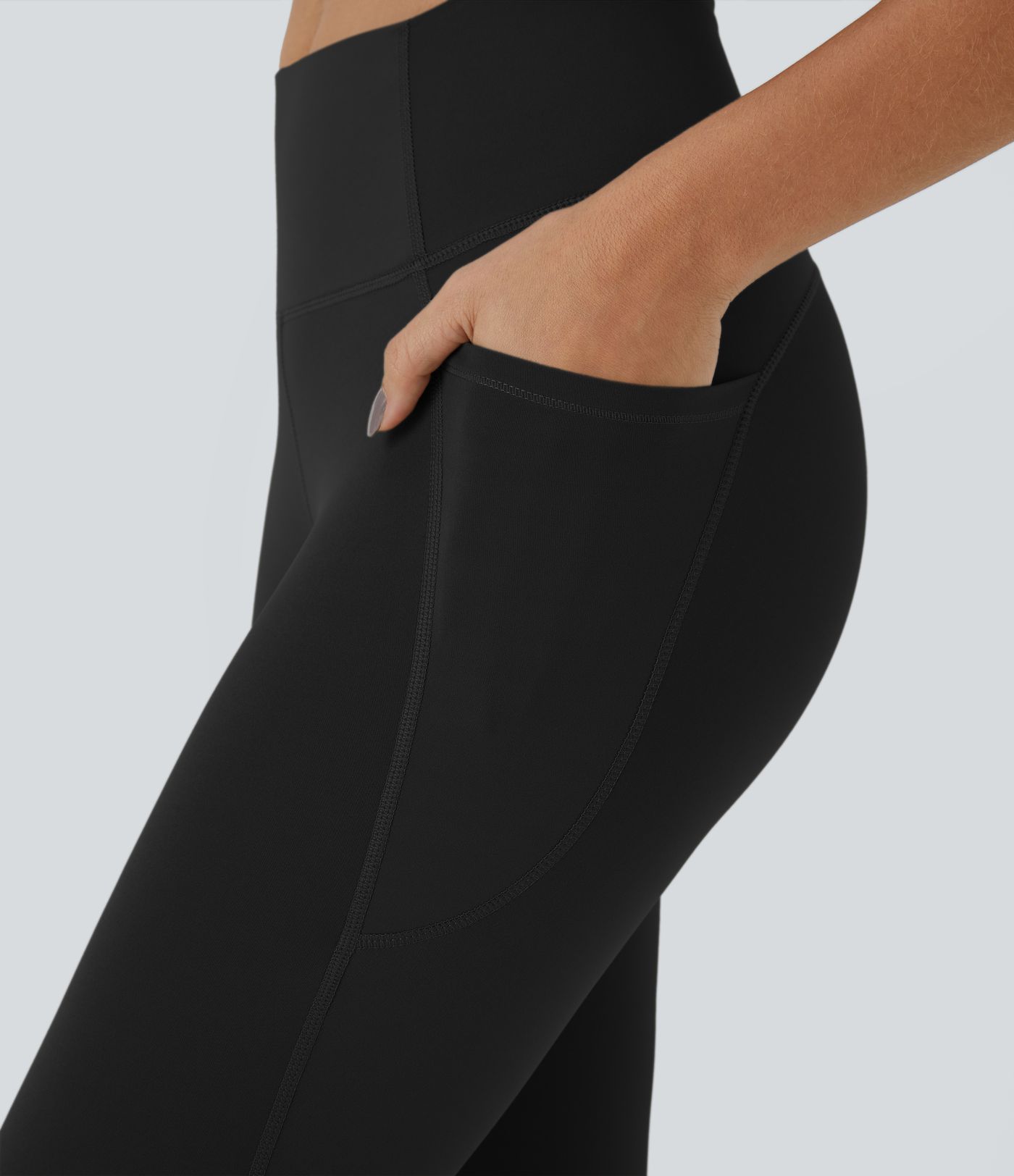 SoCinched High Waist Tummy Control Side Pocket Training 7/8 Leggings