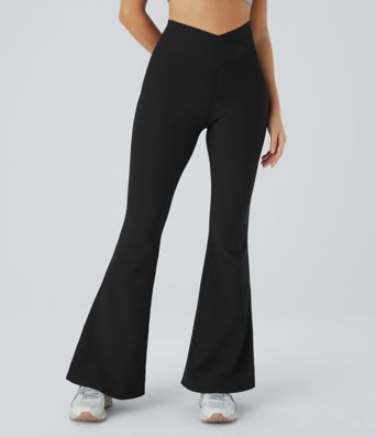Leggings Patitoff™ Flow resistentes al pelo de mascotas súper acampanados con cintura cruzada y bolsillo