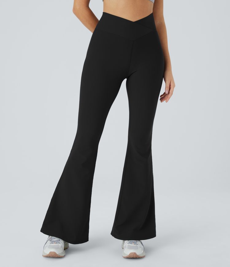 Leggings Patitoff™ Flow resistentes al pelo de mascotas súper acampanados con cintura cruzada y bolsillo