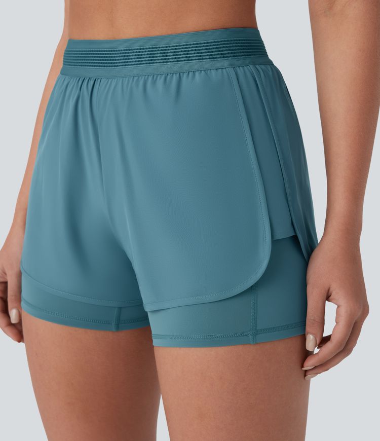 Breezeful™ Mid Rise 2-in-1 Pockets Quick Dry Running Shorts