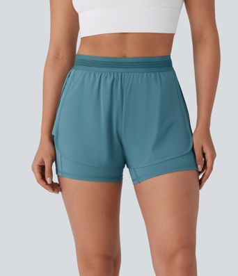 Breezeful™ Short de running tiro medio 2 en 1, con bolsillos, de secado rápido Breezeful™ Short de running tiro medio 2 en 1, con bolsillos, de secado rápido