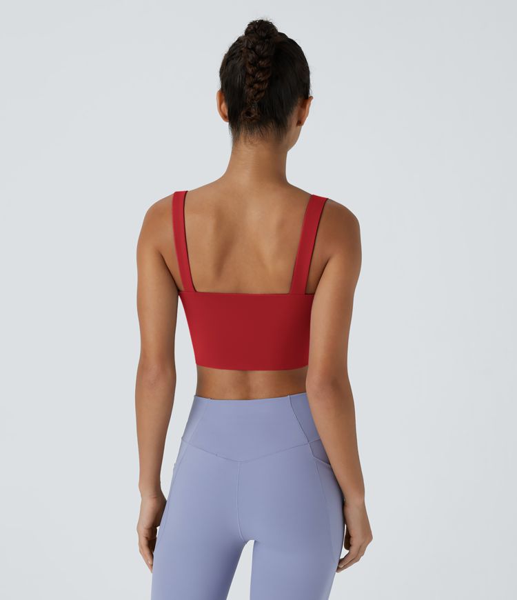 Brasier deportivo de yoga SoftlyZero™ Airy de sujeción baja con abertura y tacto fresco-UPF51+ en copas D-F