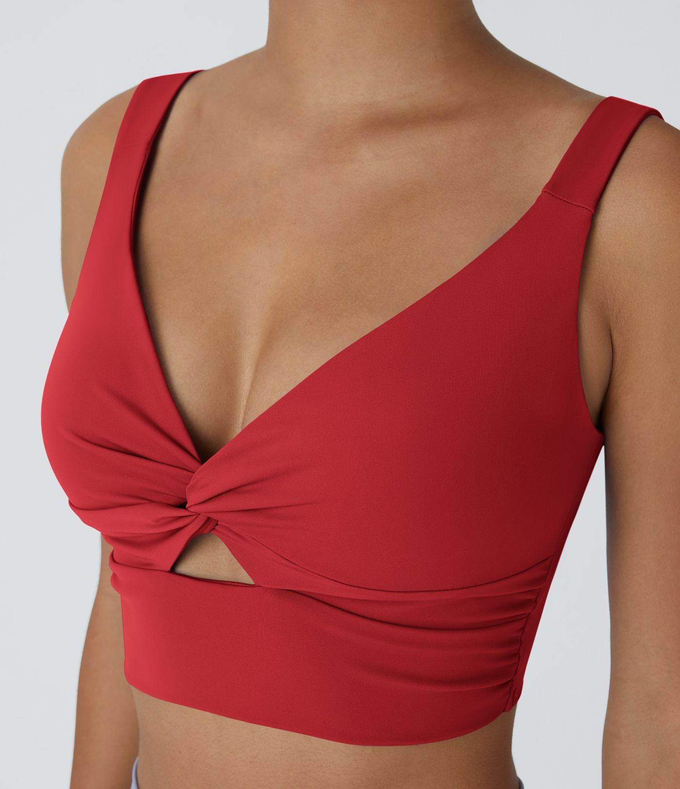 Brasier deportivo de yoga SoftlyZero™ Airy de sujeción baja con abertura y tacto fresco-UPF51+ en copas D-F