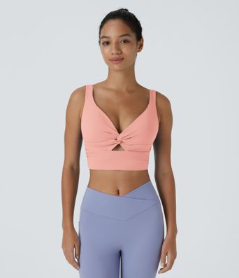 Sujetador deportivo Softlyzero™ Airy ballet soporte bajo corte retorcido sin espalda tacto fresco-UPF50+