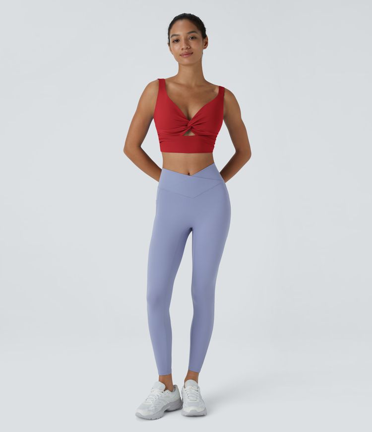 Brasier deportivo de yoga SoftlyZero™ Airy de sujeción baja con abertura y tacto fresco-UPF51+ en copas D-F