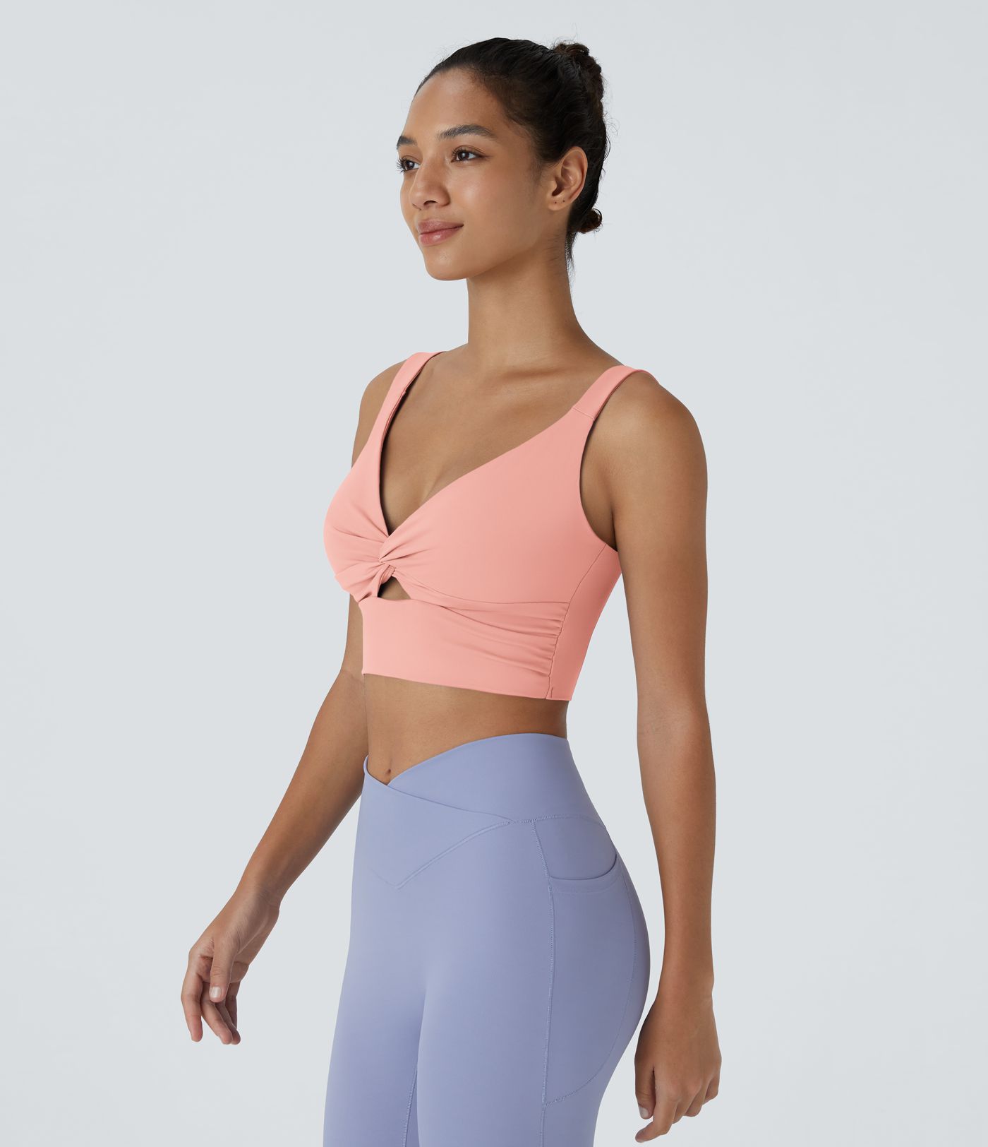 Sujetador deportivo Softlyzero™ Airy ballet soporte bajo corte retorcido sin espalda tacto fresco-UPF50+