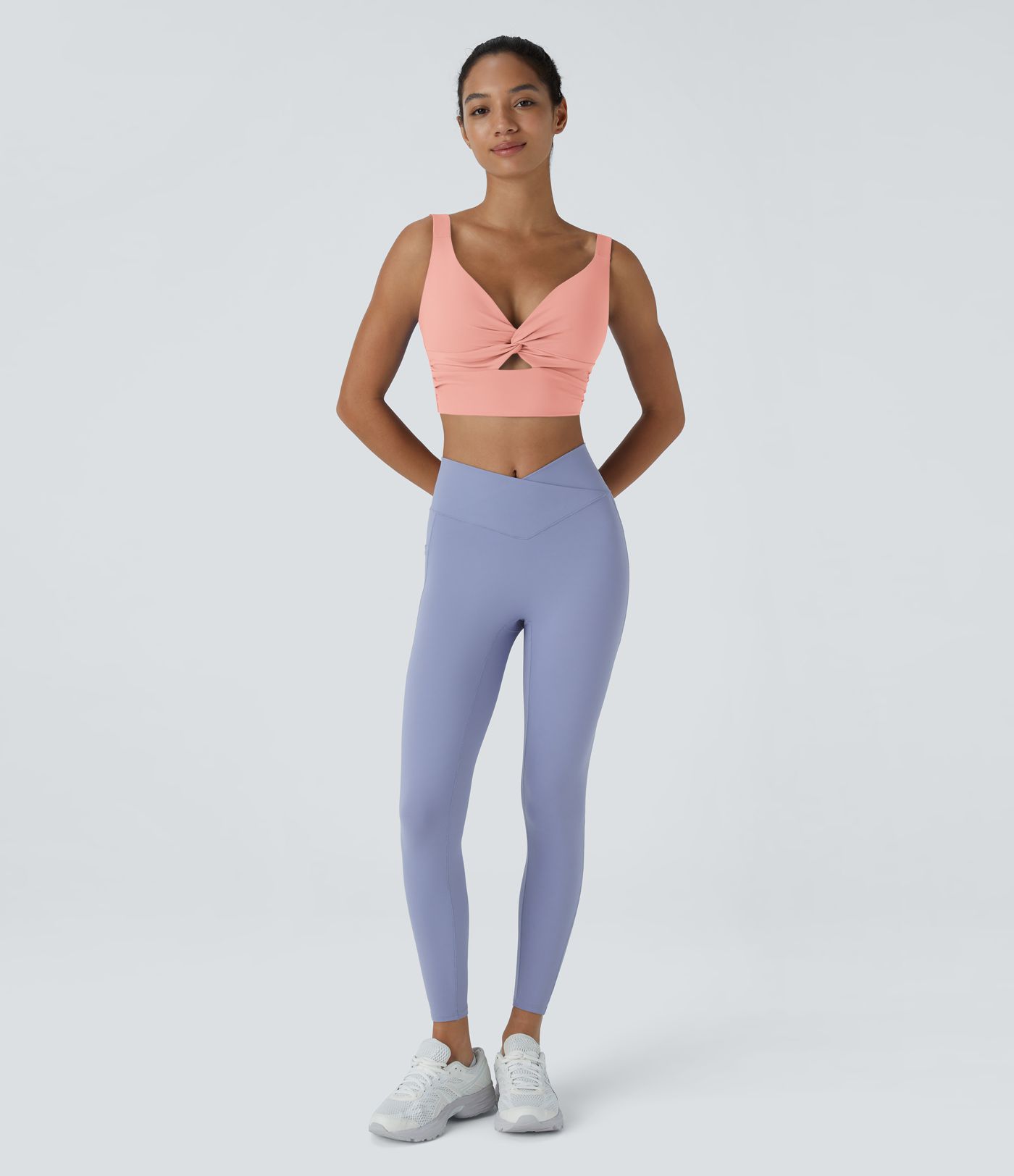 Sujetador deportivo Softlyzero™ Airy ballet soporte bajo corte retorcido sin espalda tacto fresco-UPF50+