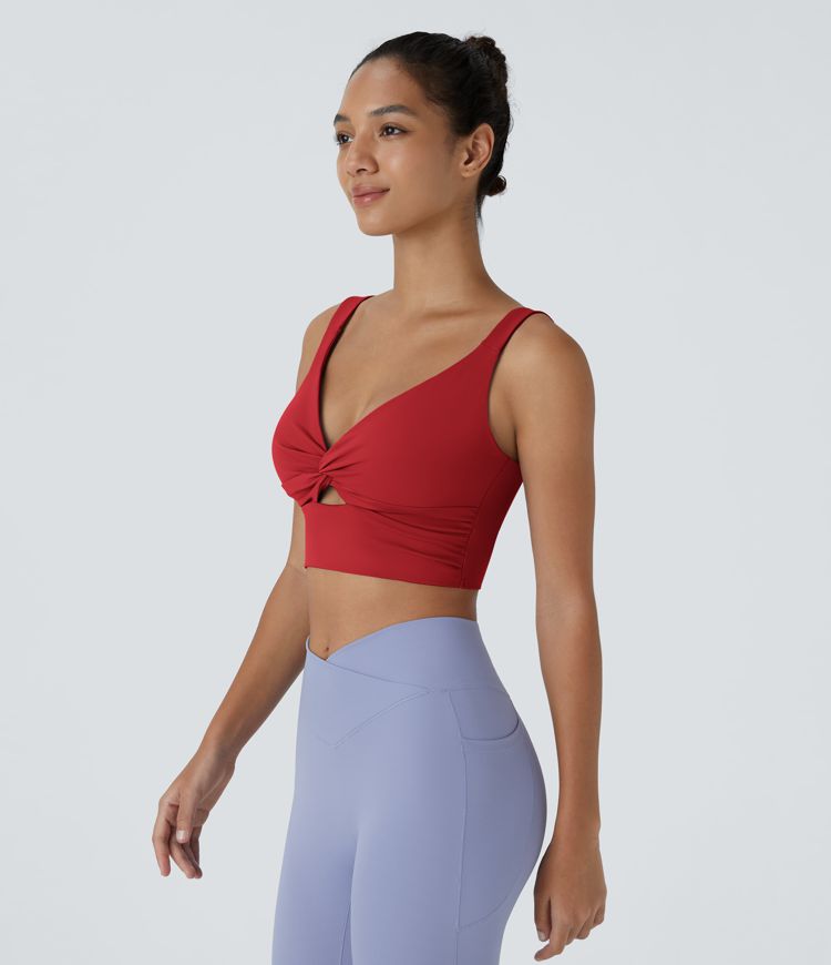 Brasier deportivo de yoga SoftlyZero™ Airy de sujeción baja con abertura y tacto fresco-UPF51+ en copas D-F