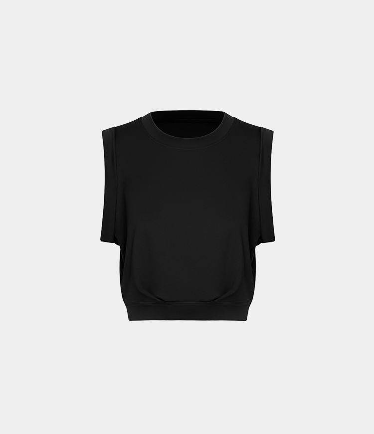 Débardeur Yoga Court Sans Manches Col Rond