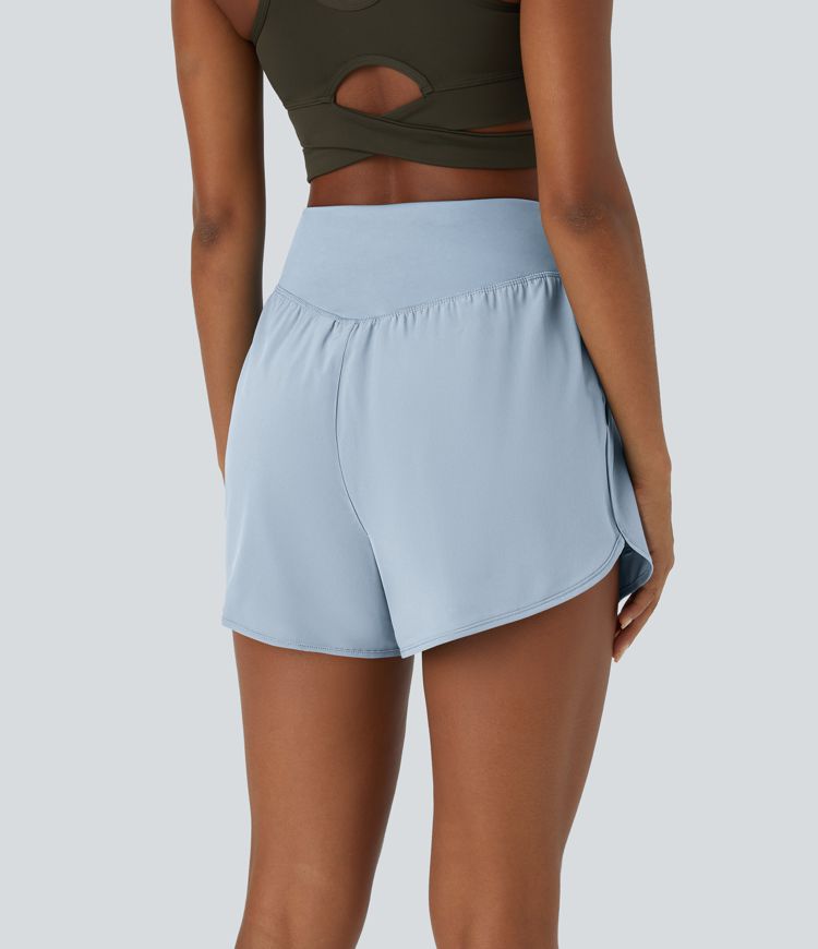 Breezeful™ High Waisted Side Pocket Quick Dry Casual Shorts 4"