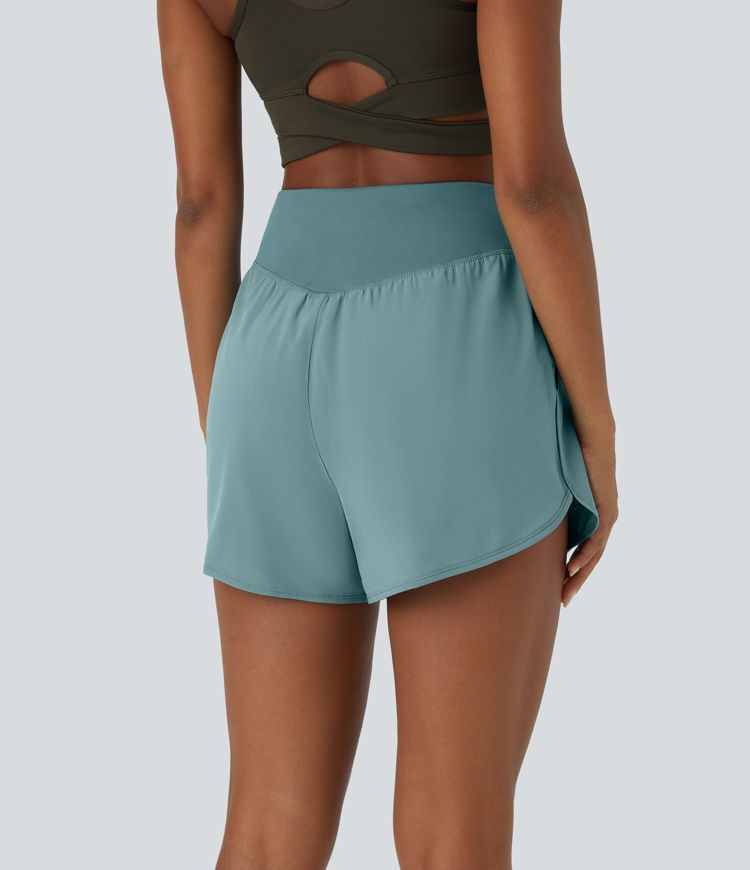 Breezeful™ High Waisted Pocket Quick Dry Casual Shorts 4"