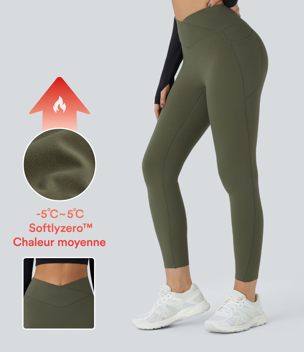 Softlyzero™ Plush Thermal High Waisted Crossover Side Pocket Yoga Leggings