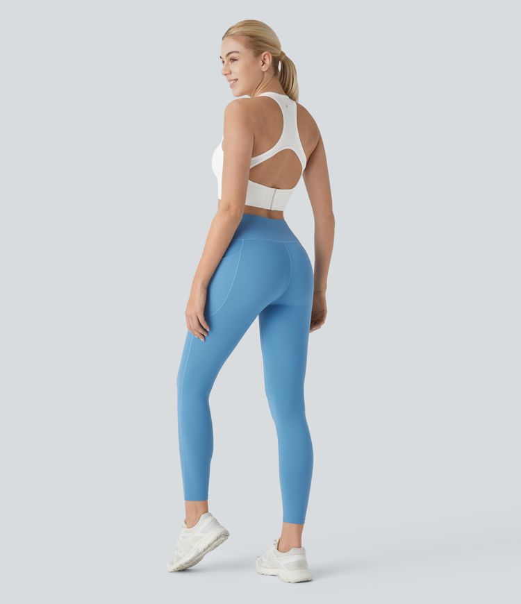 Camiseta sin mangas ajustada entrenamiento cuello cuadrado espalda cruzada hebilla ajustable