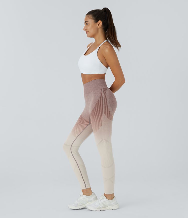 Leggings running dégradés sans couture Seamless taille haute flux transparent