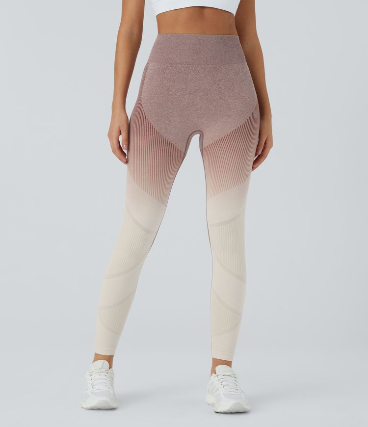 Leggings running dégradés sans couture Seamless taille haute flux transparent