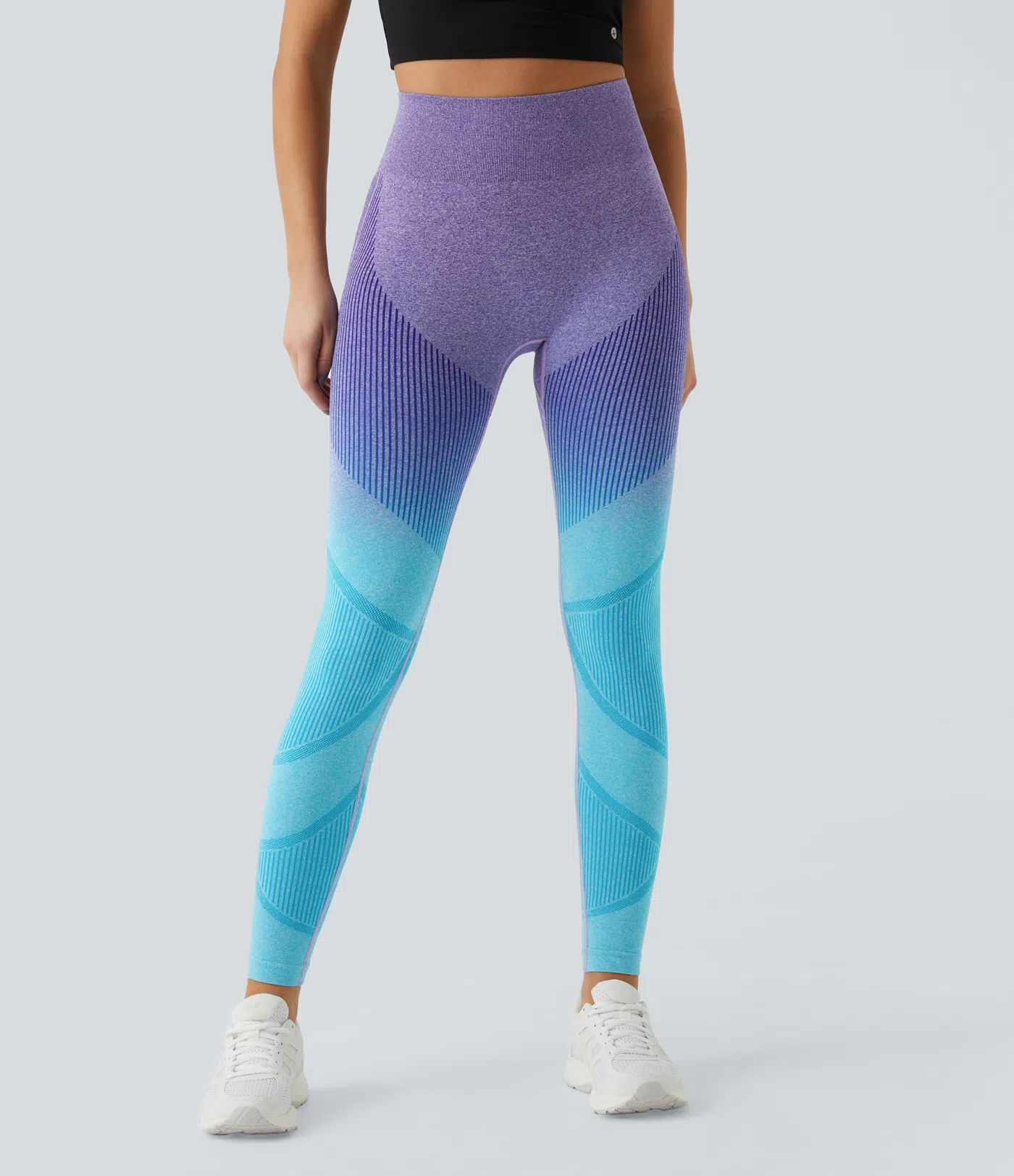 Lauf-Leggings mit hohem Bund, Farbverlauf und nahtlosem Flow