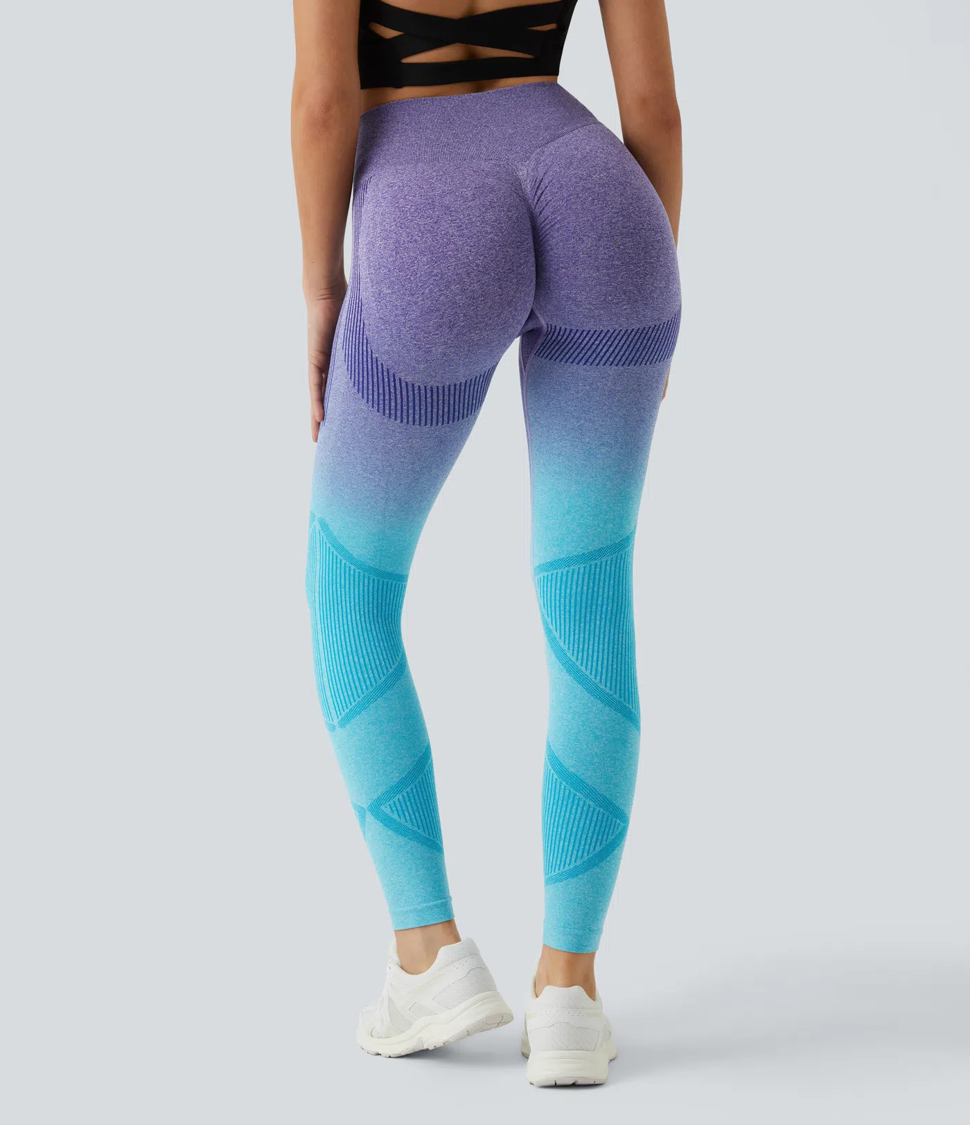 Lauf-Leggings mit hohem Bund, Farbverlauf und nahtlosem Flow