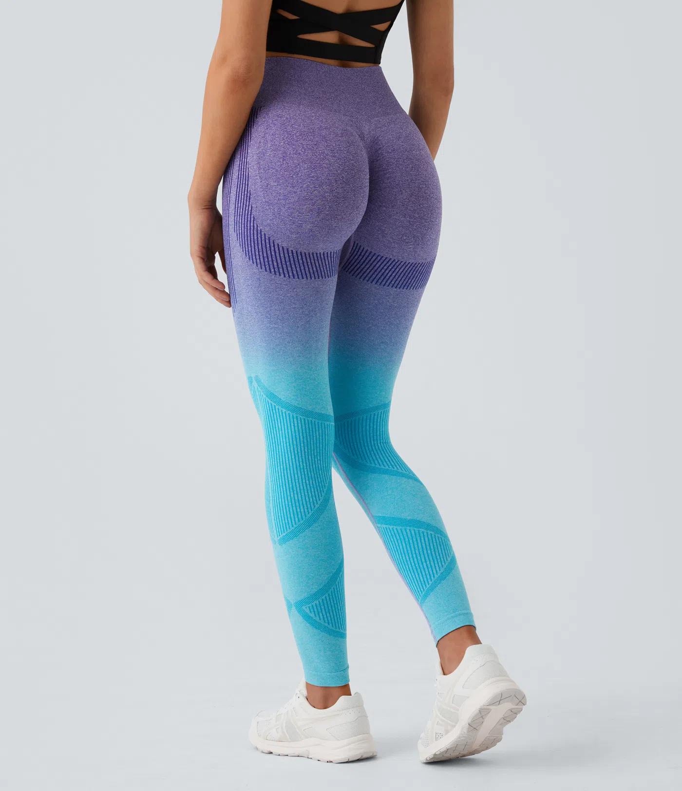 Lauf-Leggings mit hohem Bund, Farbverlauf und nahtlosem Flow
