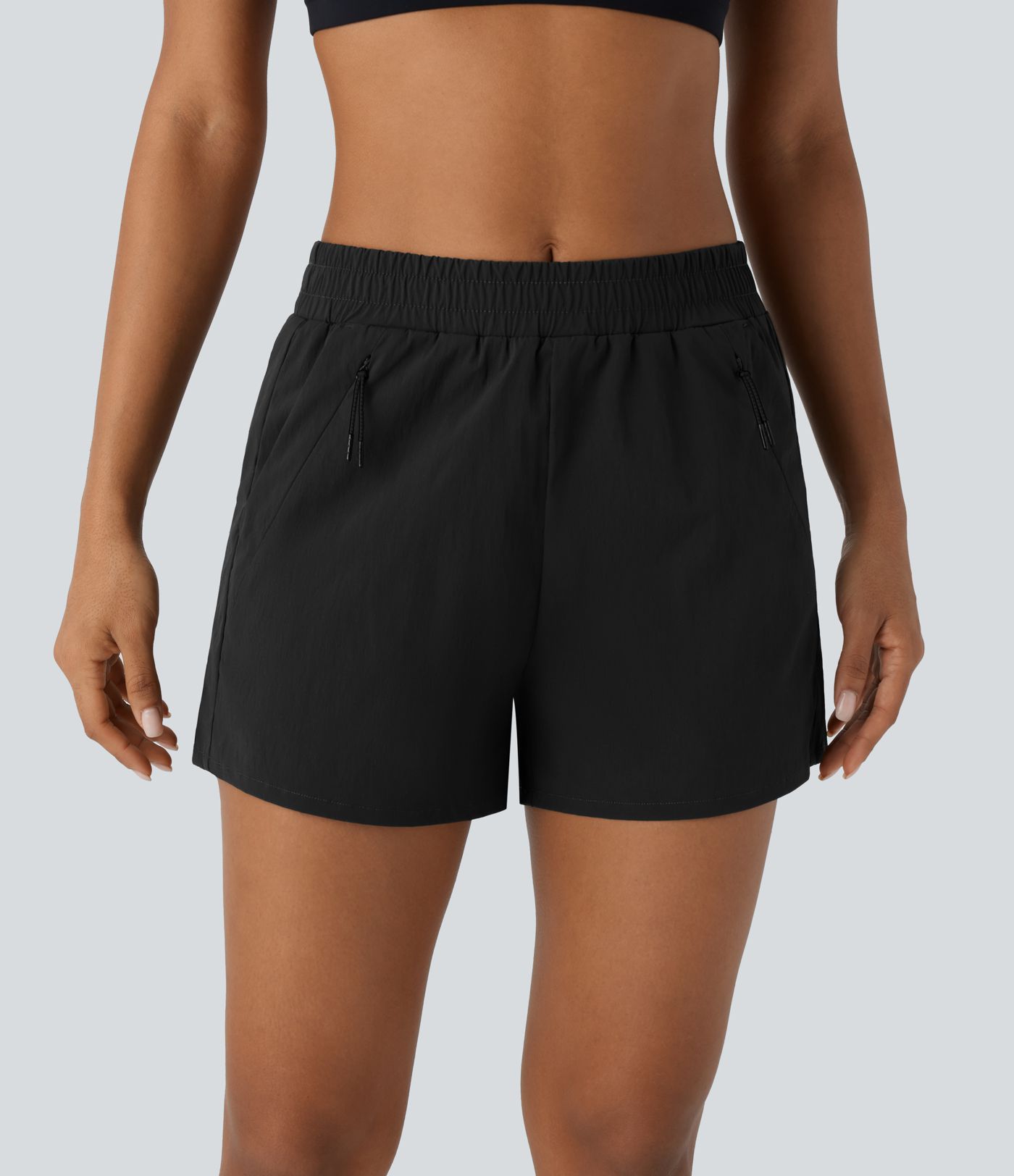 Shorts imperméables à taille mi-haute avec poches et tissu ripstop pour la randonnée, 3,5'' Shorts imperméables à taille mi-haute avec poches et tissu ripstop pour la randonnée, 3,5''