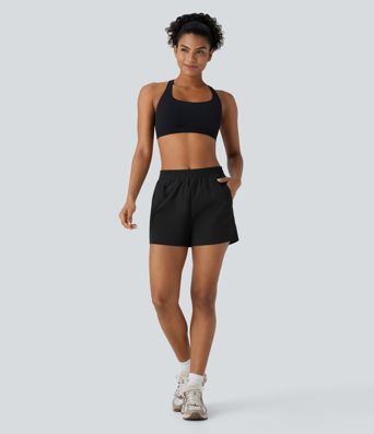 Shorts imperméables à taille mi-haute avec poches et tissu ripstop pour la randonnée, 3,5'' Shorts imperméables à taille mi-haute avec poches et tissu ripstop pour la randonnée, 3,5''