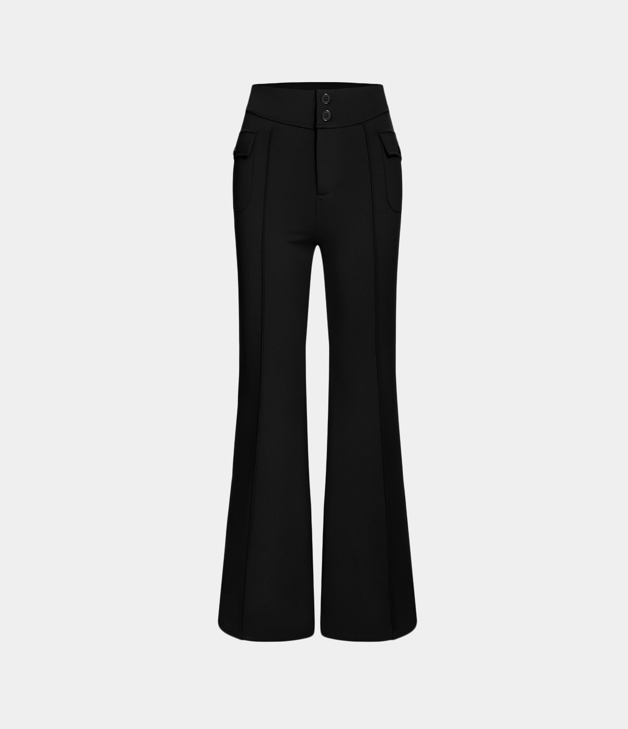 SculptKnit High Waisted Side Flap Pocket Flare Casual Cargo Trousers