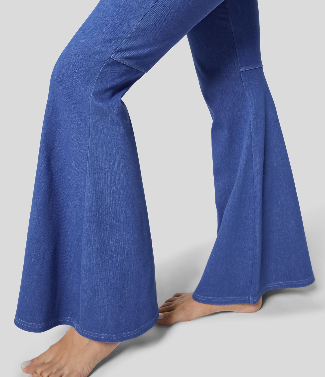 Jeans Halara Flex™ Denim súper acampanado elástico colorido lavado bolsillo trasero tiro alto