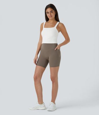 SoftlyZero™ Plush Square Neck Cropped Skinny Yoga Tank Top