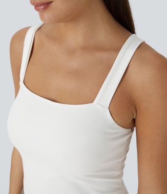 SoftlyZero™ Plush Square Neck Cropped Skinny Yoga Tank Top