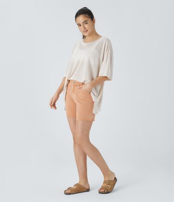 Top Casual Oversize Asymétrique Ourlet Fendu Transparent Top Casual Oversize Asymétrique Ourlet Fendu Transparent