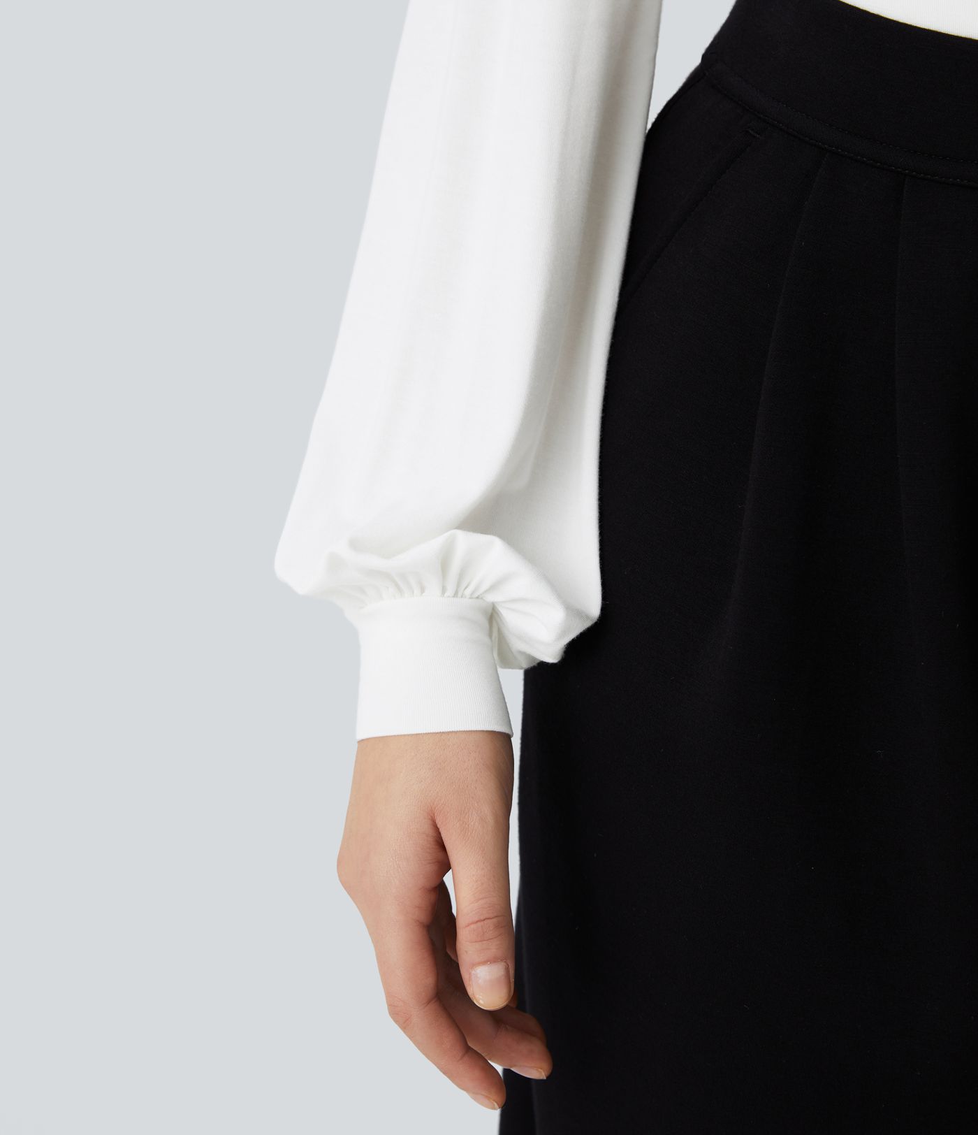 V Neck Long Sleeve Button Work Bodysuit