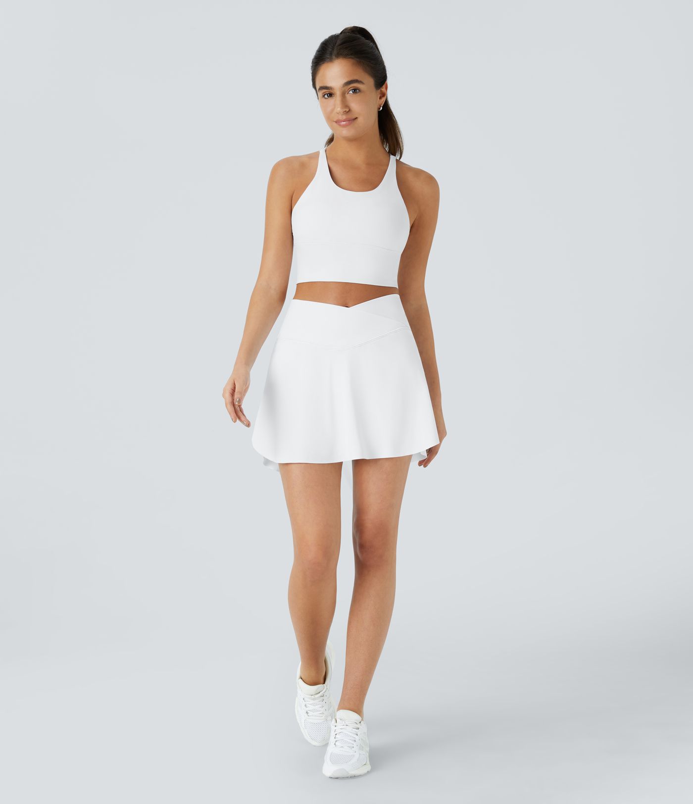 Softlyzero™ Airy Crossover Side Pocket 2-in-1 Cool Touch Tennis Skirt - Lucid - Long Length - UPF50+