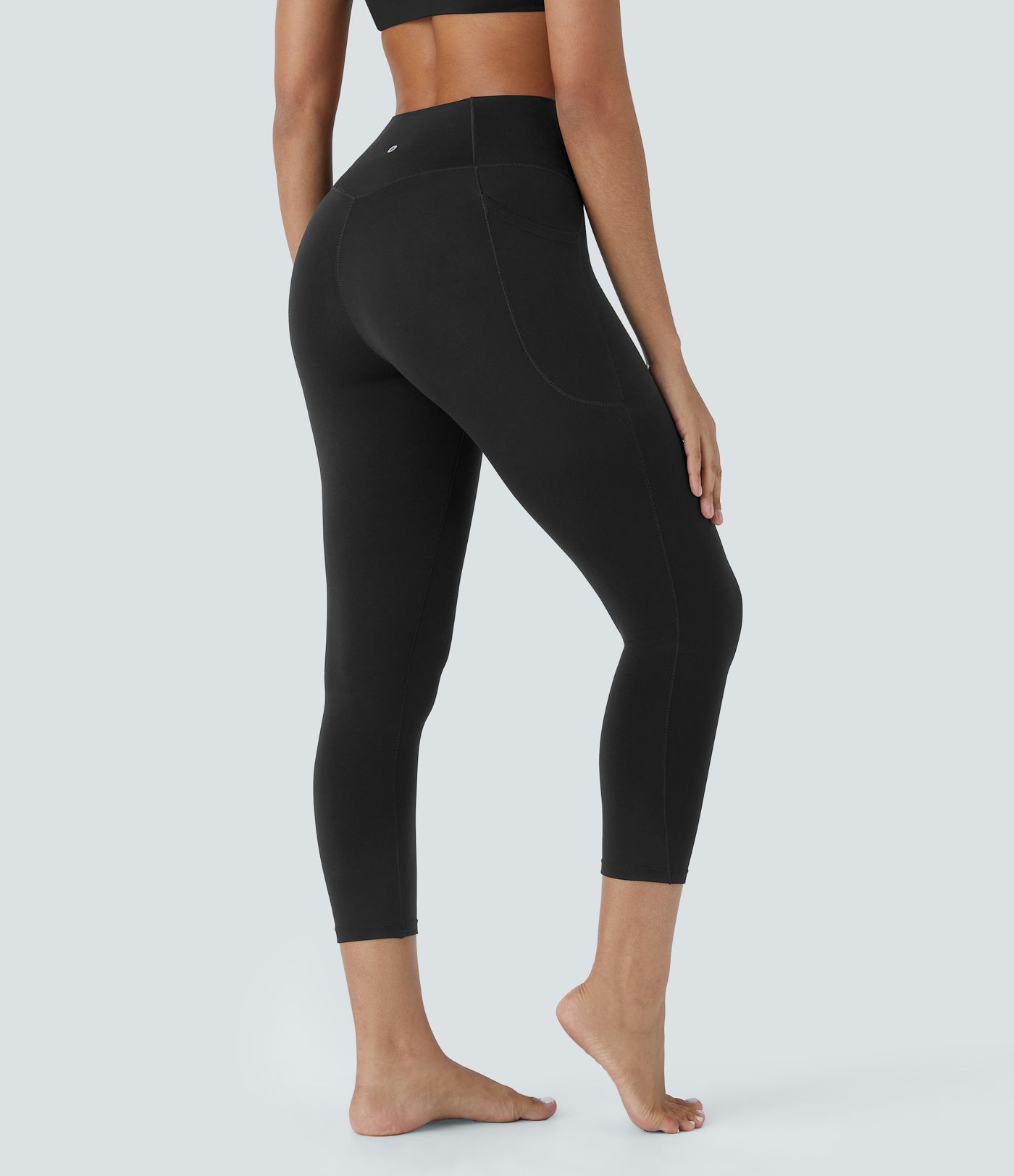 Leggings capri Softlyzero™ yoga bolsillo cruzado tiro alto