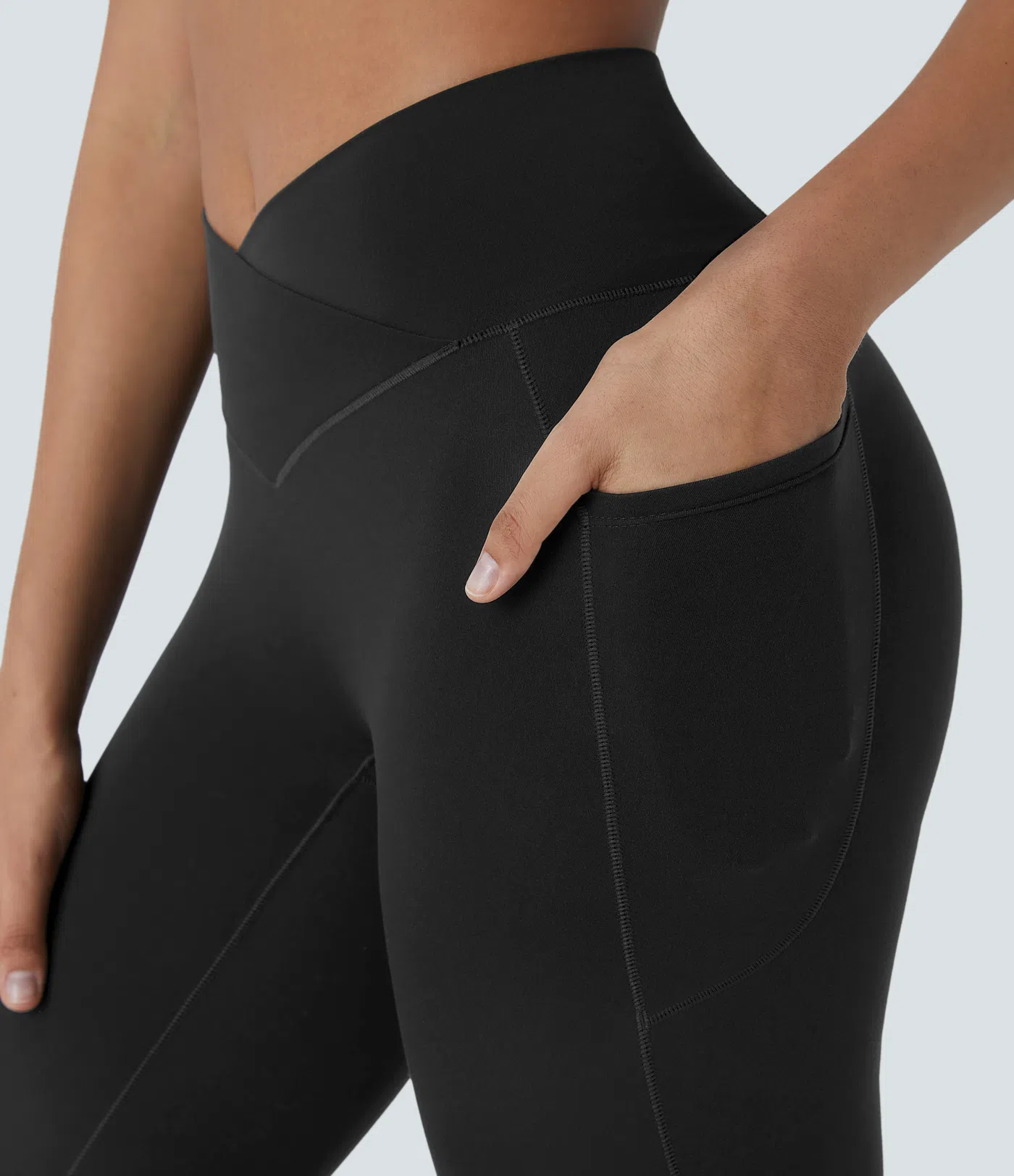 Leggings capri Softlyzero™ yoga bolsillo cruzado tiro alto