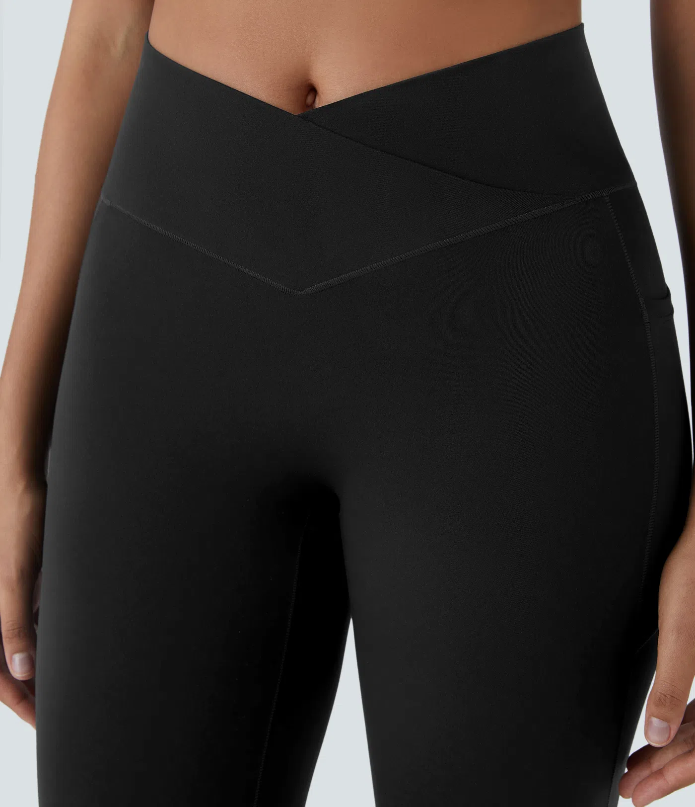 Leggings capri Softlyzero™ yoga bolsillo cruzado tiro alto