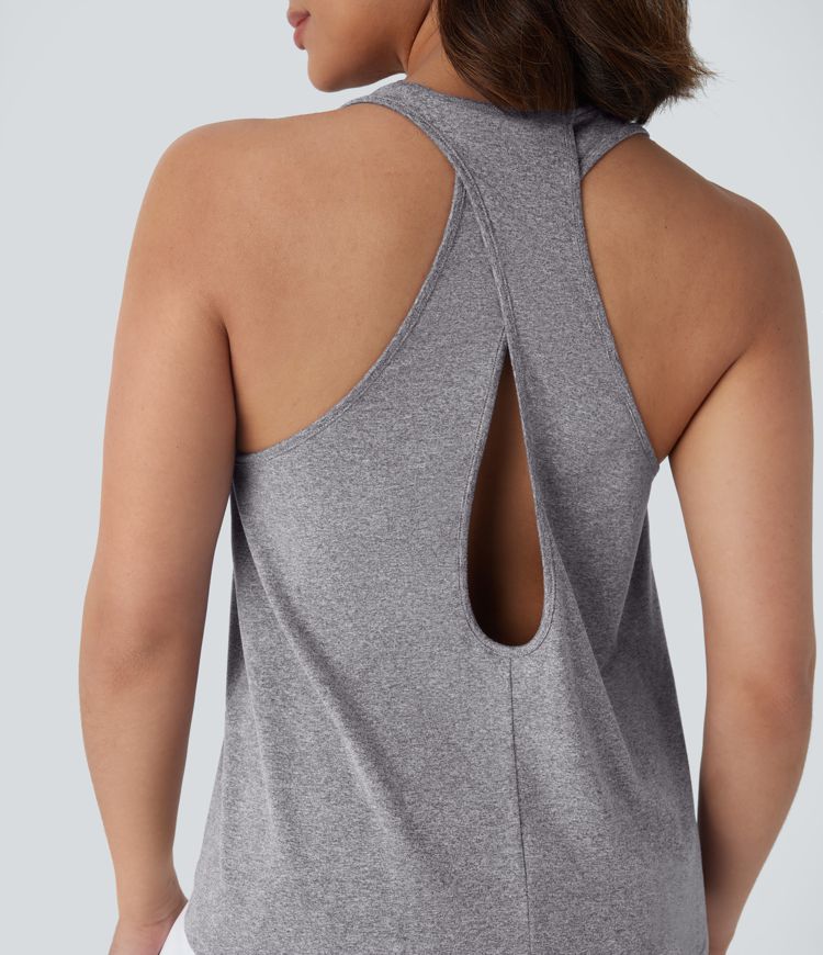 Camiseta sin mangas pickleball cuello U sin espalda