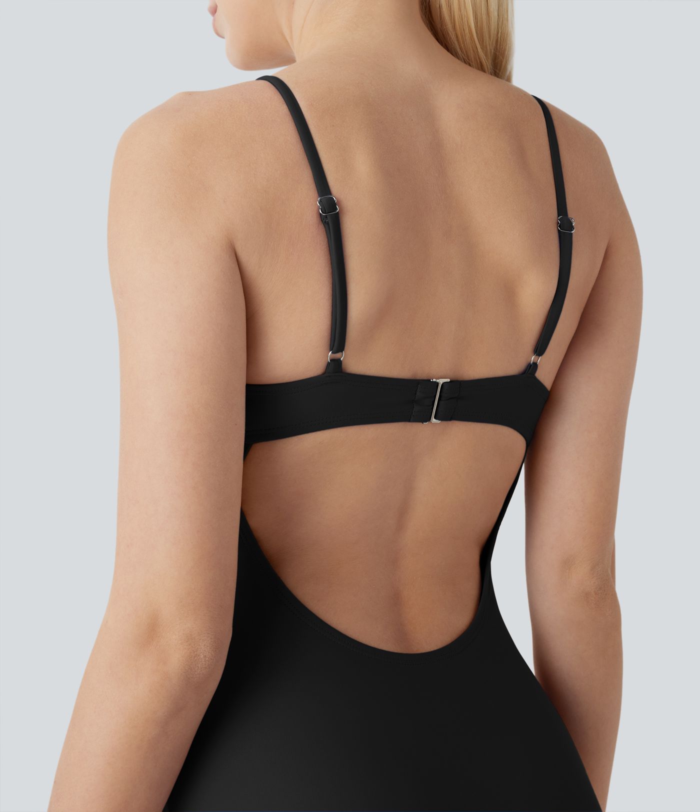 Maillot de bain une pièce dos nu torsadé à bretelles ajustables