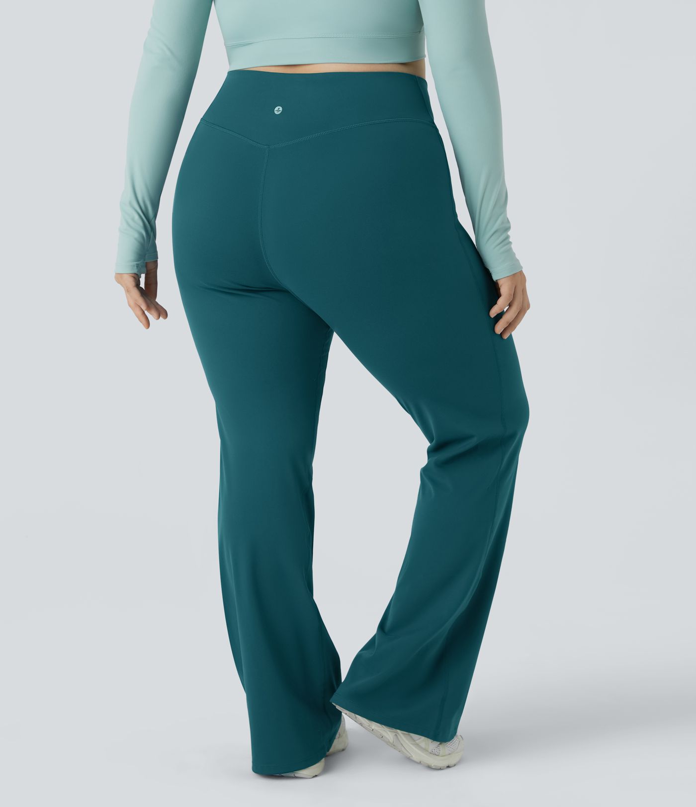 DayStretch High Waisted Crossover Full Length Flare Plus Size Leggings