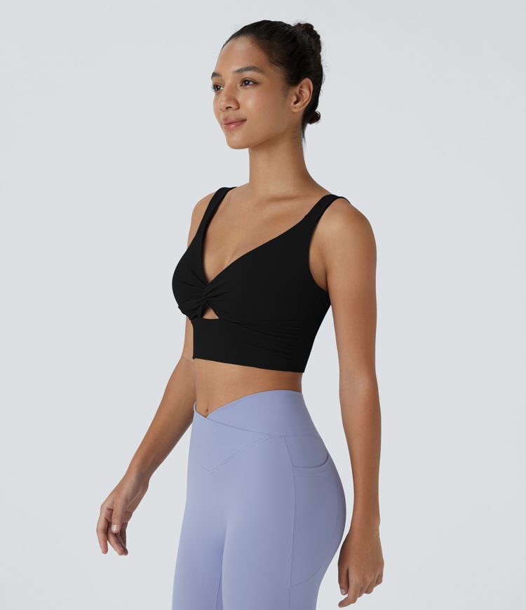 Softlyzero™ Airy Low Support Twisted Cut Out Backless Cool Touch Barre Ballet Dance Sports Bra-UPF50+