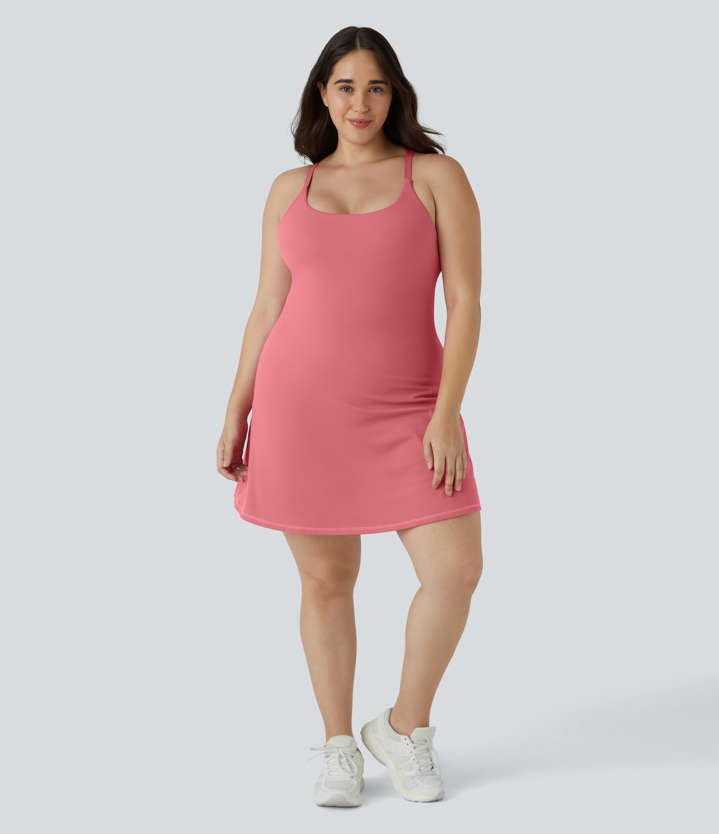 Everyday SoftlyZero™ Pluche 2-in-1 Flare Plus Size Activiteitsjurk met Verlengde Lengte