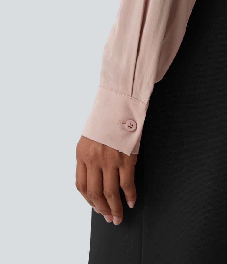 Halara button long sleeve wrinkle workwear shirt