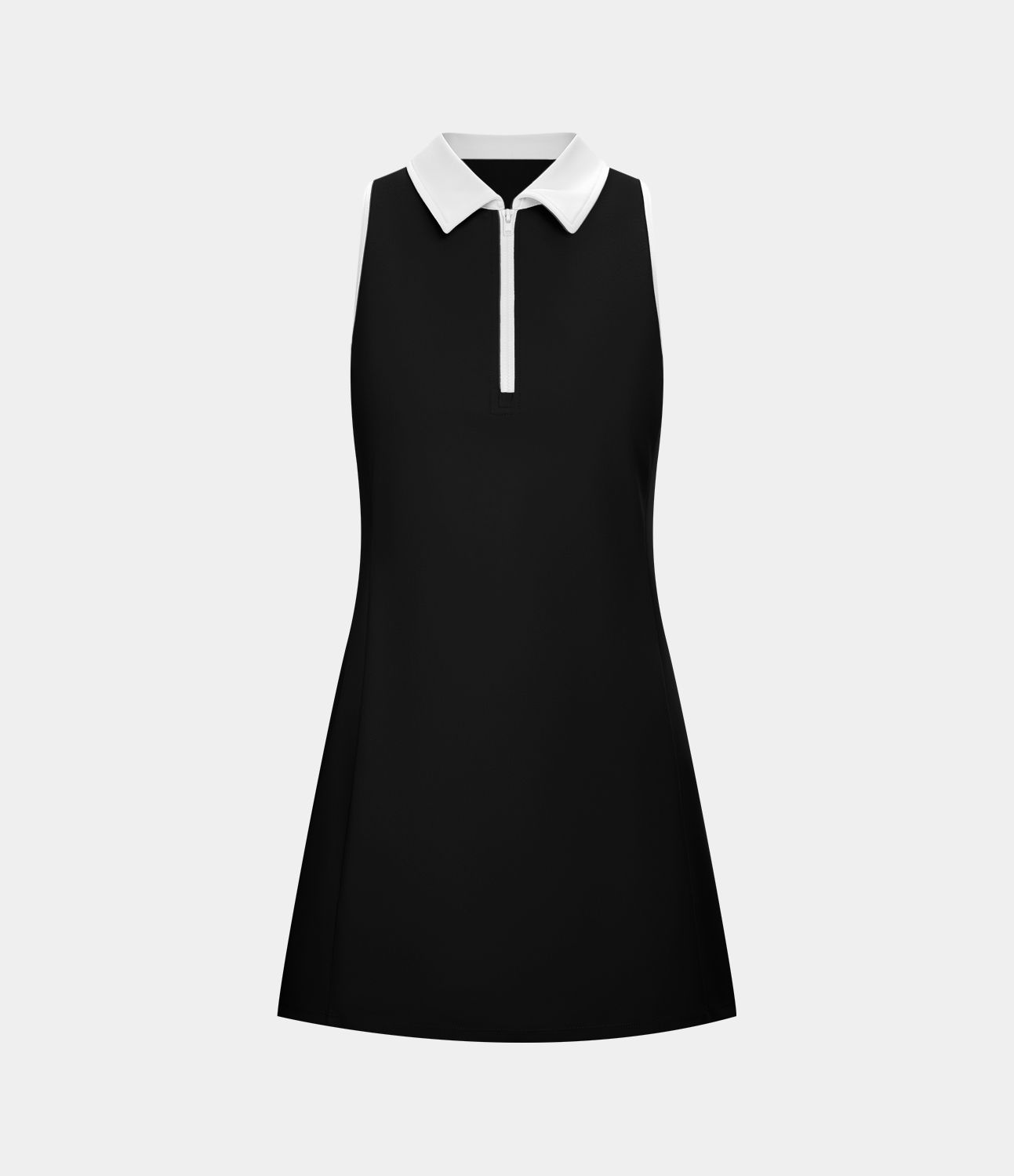 DayStretch Color Block Collar Zipper Sleeveless 2-Piece Pocket Mini Golf Active Dress-Golf Tee Pocket